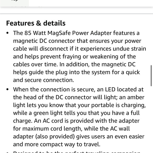 Original Apple 85W MagSafe Power Adapter for 15- and 17-inch MacBook Pro - Picture 3 of 4